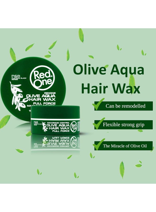 Redone Hair Styling Aqua Hair Wax Olive 150ml | Full Force | Maximum Control | Olive Scent - Image 4
